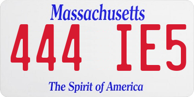MA license plate 444IE5