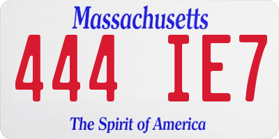MA license plate 444IE7
