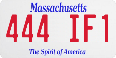 MA license plate 444IF1