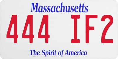 MA license plate 444IF2