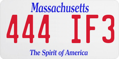 MA license plate 444IF3