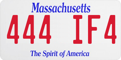MA license plate 444IF4