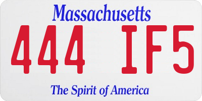 MA license plate 444IF5