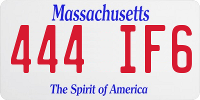 MA license plate 444IF6
