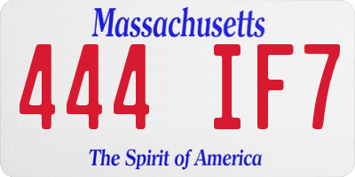 MA license plate 444IF7