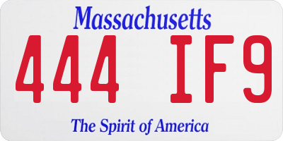 MA license plate 444IF9