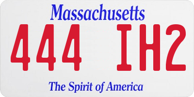 MA license plate 444IH2