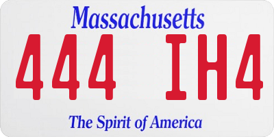 MA license plate 444IH4