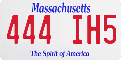 MA license plate 444IH5
