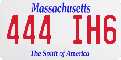 MA license plate 444IH6