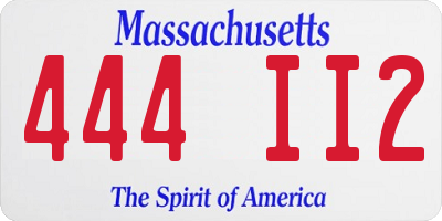 MA license plate 444II2