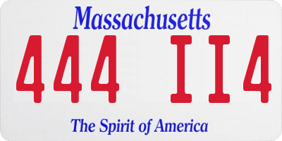 MA license plate 444II4