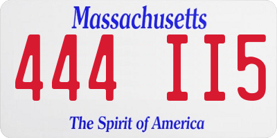 MA license plate 444II5