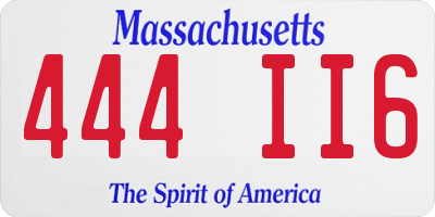 MA license plate 444II6
