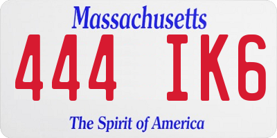 MA license plate 444IK6