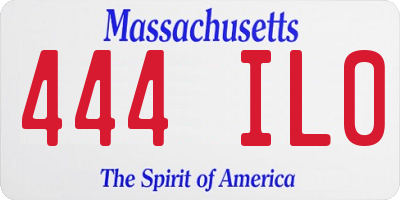 MA license plate 444IL0
