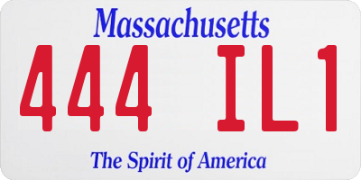 MA license plate 444IL1