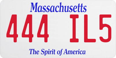 MA license plate 444IL5