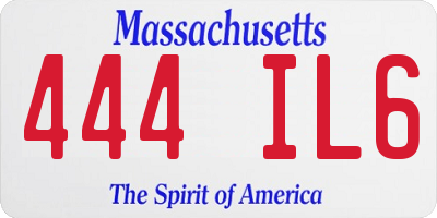 MA license plate 444IL6