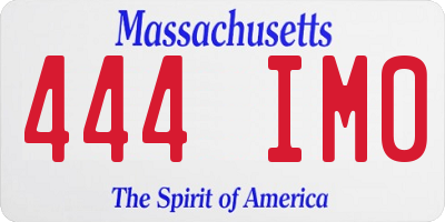 MA license plate 444IM0