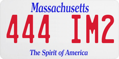 MA license plate 444IM2