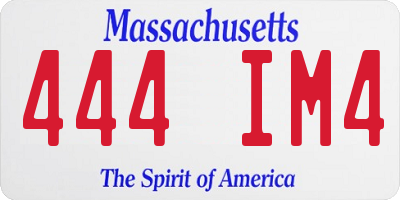 MA license plate 444IM4