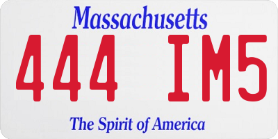 MA license plate 444IM5