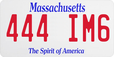 MA license plate 444IM6