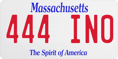 MA license plate 444IN0
