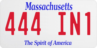 MA license plate 444IN1