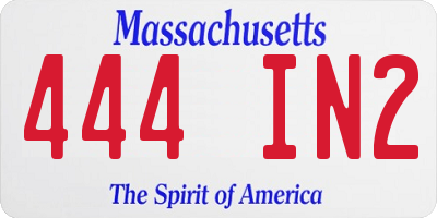MA license plate 444IN2