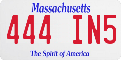 MA license plate 444IN5