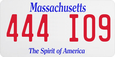 MA license plate 444IO9