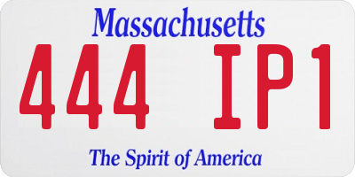 MA license plate 444IP1