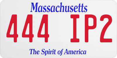 MA license plate 444IP2
