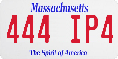 MA license plate 444IP4