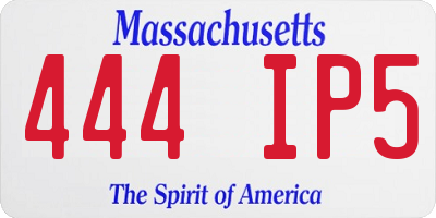 MA license plate 444IP5