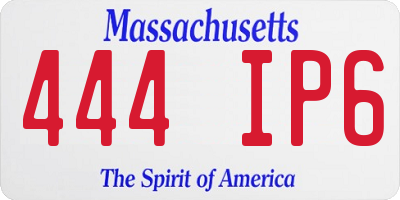 MA license plate 444IP6