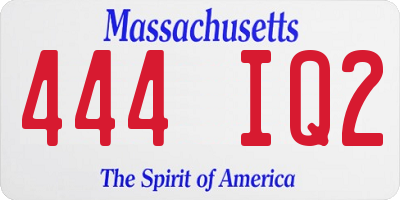MA license plate 444IQ2