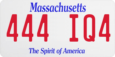 MA license plate 444IQ4