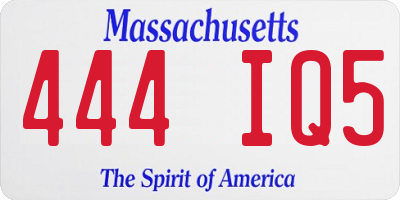 MA license plate 444IQ5