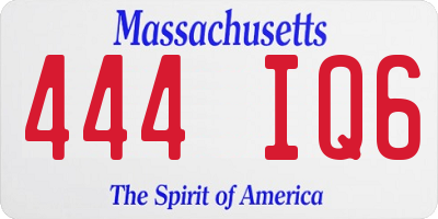 MA license plate 444IQ6