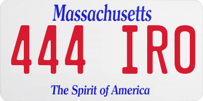 MA license plate 444IR0