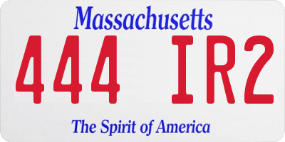 MA license plate 444IR2
