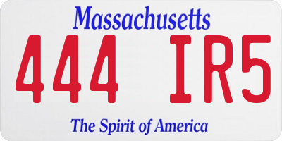 MA license plate 444IR5