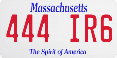MA license plate 444IR6