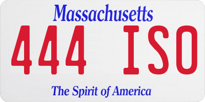 MA license plate 444IS0