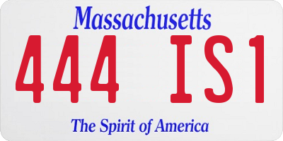 MA license plate 444IS1