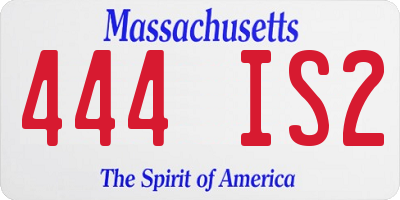 MA license plate 444IS2