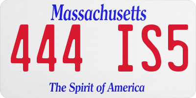 MA license plate 444IS5